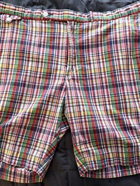 Vintage Polo Ralph Lauren Shorts Mens Size 42 Plaid Preppy Classic Fit Cotton